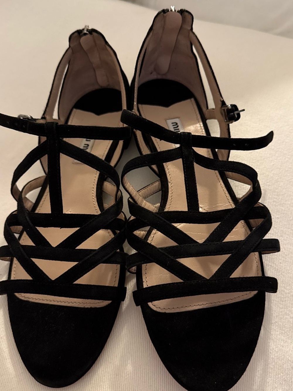 Miu Miu Black Strappy Women's Sandals